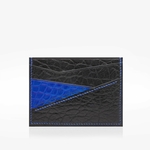 360 Porte cartes prisma cuir bubble noir croco bleu