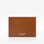 361 Porte cartes prisma cuir lisse marron croco 3