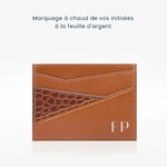 361 Porte cartes prisma cuir lisse marron croco 2