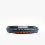 367 Bracelet croco bleu  couture Orange Crivellaro