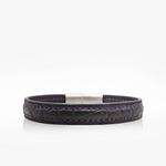 368 Bracelet croco Noir couture Violet Crivellaro