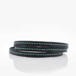 Crivellaro bracelet fin cuir couture sellier 3 tours Turquoise V1