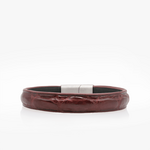 Crivellaro Bracelet Cuir croco Bordeaux