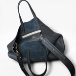 Crivellaro-Sac Cabas cuir Bleu souple