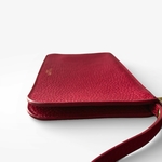 Crivellaro Pochette Sac Cuir Grainé rouge souflet