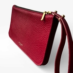 Crivellaro Pochette Sac Cuir Grainé rouge côté