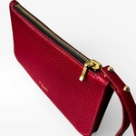 Crivellaro Pochette Sac Cuir Grainé rouge zip