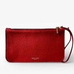 Crivellaro Pochette Sac Cuir Grainé rouge