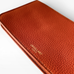 Crivellaro Pochette Sac Cuir Grainé marron camel logo
