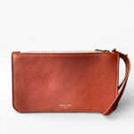 Crivellaro Pochette Sac Cuir Grainé marron camel