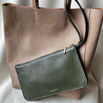 Crivellaro Pochette Sac Cuir vert kaki attaché