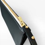 Crivellaro Pochette Sac Cuir Grainé bleu marine zip