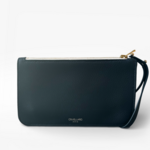 Crivellaro Pochette Sac Cuir Grainé bleu marine