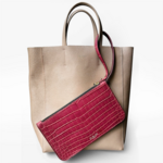 Crivellaro Pochette Sac Cuir crocodile bordeaux attaché