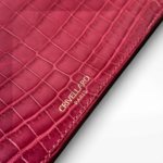 Crivellaro Pochette Sac Cuir crocodile bordeaux logo