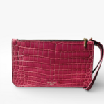 Crivellaro Pochette Sac Cuir crocodile bordeaux
