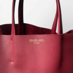 Crivellaro cabas cuir bordeaux zoom logo