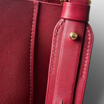 Crivellaro cabas cuir bordeaux zoom bandoulière