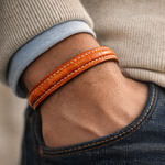Crivellaro bracelt croco orange couture blanche homme