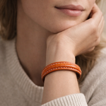 Crivellaro bracelt croco orange couture blanche femme