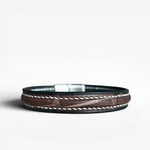 385Crivellaro bracelet croco Marron couture blanche