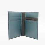 287 Porte 4 cartes Cuir turquoise Ouvert
