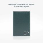 287 Porte 4 cartes Cuir turquoise gravure argent