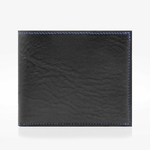 390 Portefeuille classique cuir noir bleu vif Crivellaro-Paris