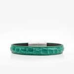 391 Bracelet Cuir crocodile vert emmeraude