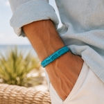 130 Crivellaro Bracelet Croco Turquoise flanc poignet