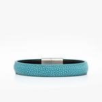 268 Bracelet Galuchat poncé turquoise Crivellaro