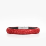 146 Crivellaro Bracelet Cuir galuchat rouge