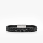321 Crivellaro Bracelet Cuir galuchat gris noir