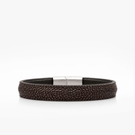 219 Crivellaro Bracelet Cuir galuchat marron