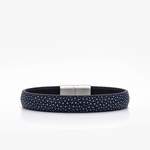 Bracelet galuchat Bleu marine Crivellaro