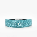Manchette galuchat centre turquoise Crivellaro