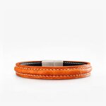 383 Crivellaro bracelet croco orange couture blanche