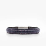 281 Crivellaro Bracelet Cuir Croco bleu Couture Blanc rouge