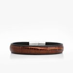 392 Bracelet croco marron 19cm