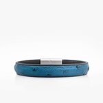 108 Crivellaro Bracelet Cuir autruche bleu