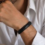 178 Crivellaro Bracelet Cuir autruche noir homme