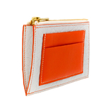 Porte monnaie cuir blanc orange Crivellaro-Paris