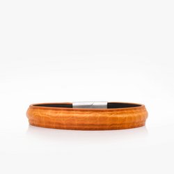 Bracelet En Cuir BIG CROCO Orange 24mm - Style Navitimer - Neuf Sans Étiquette - Marque VINTAGE G