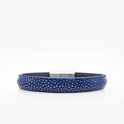 Bracelet Zenith 18 Mm En Cuir Galuchat Noir - Occasion - Fait Main Suisse