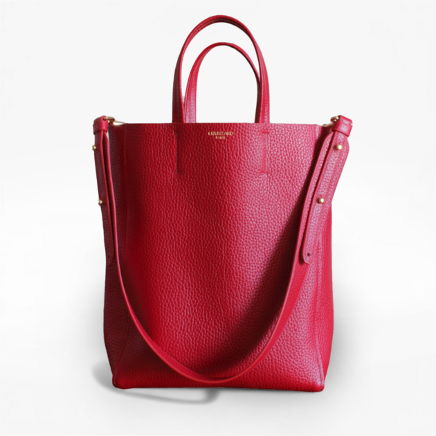 Sac cabas cuir rouge Crivellaro 1 V2
