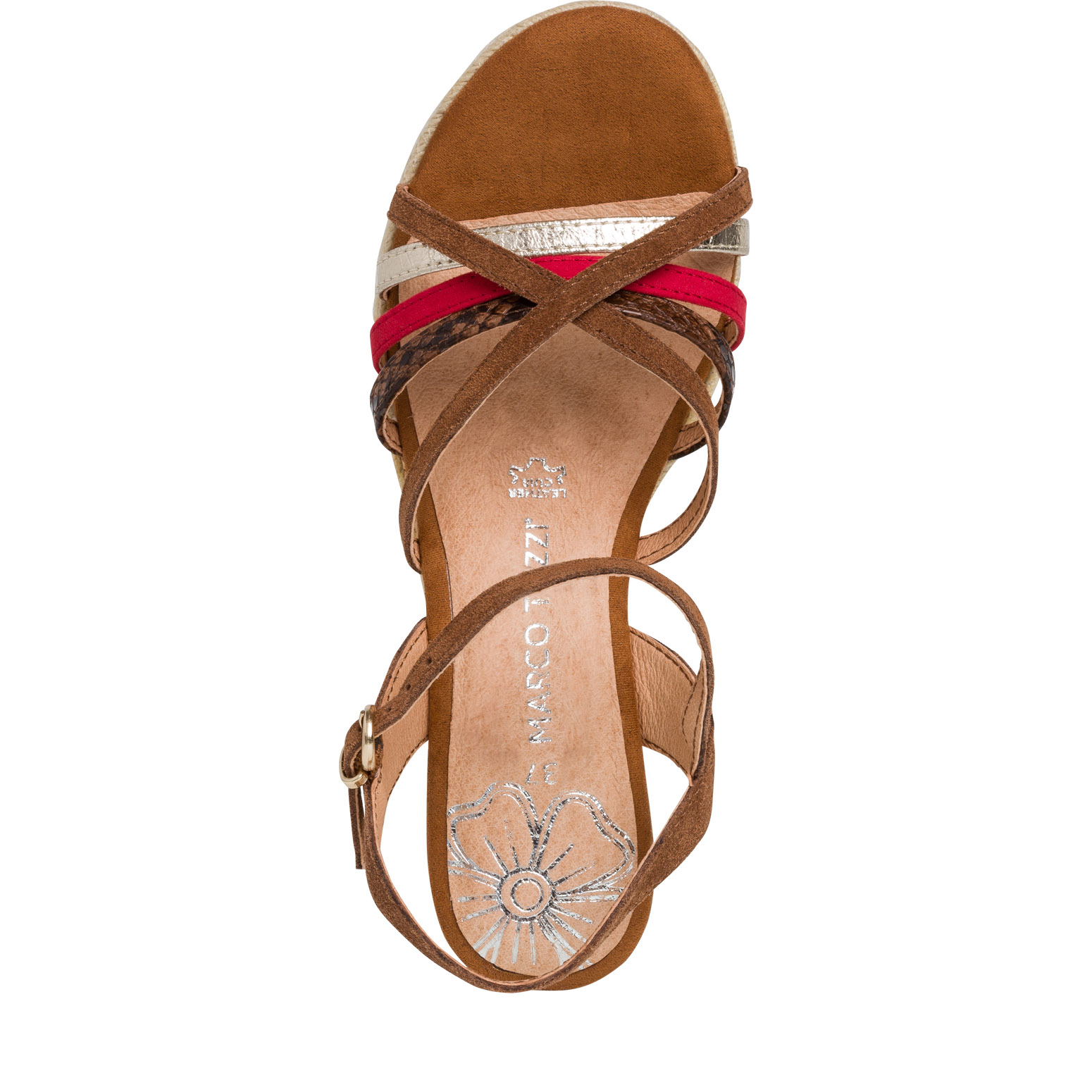 sandale compensee cuir