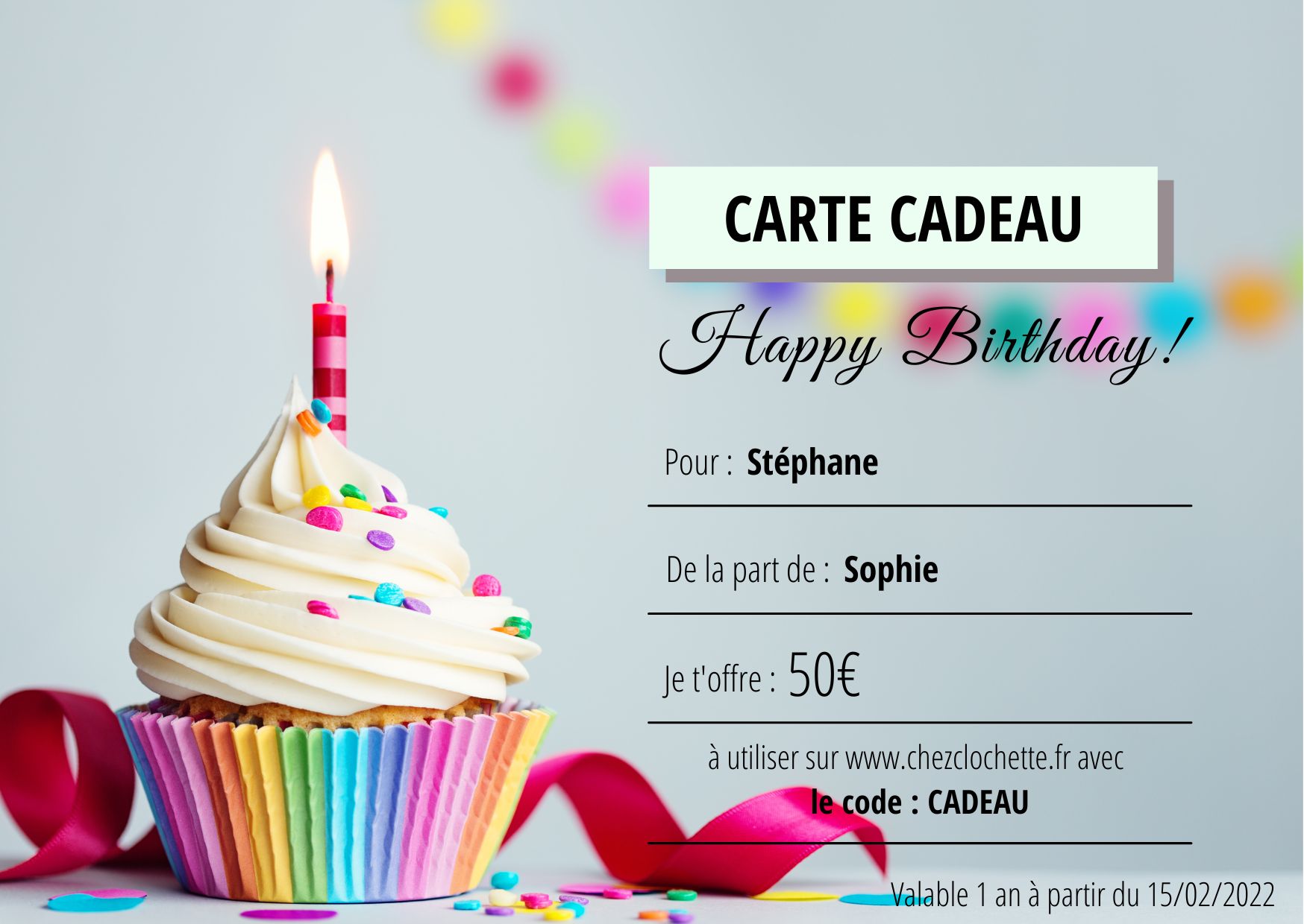 Copie de Carte Cadeau Noël en Bleu Nuit Rouge Blanc