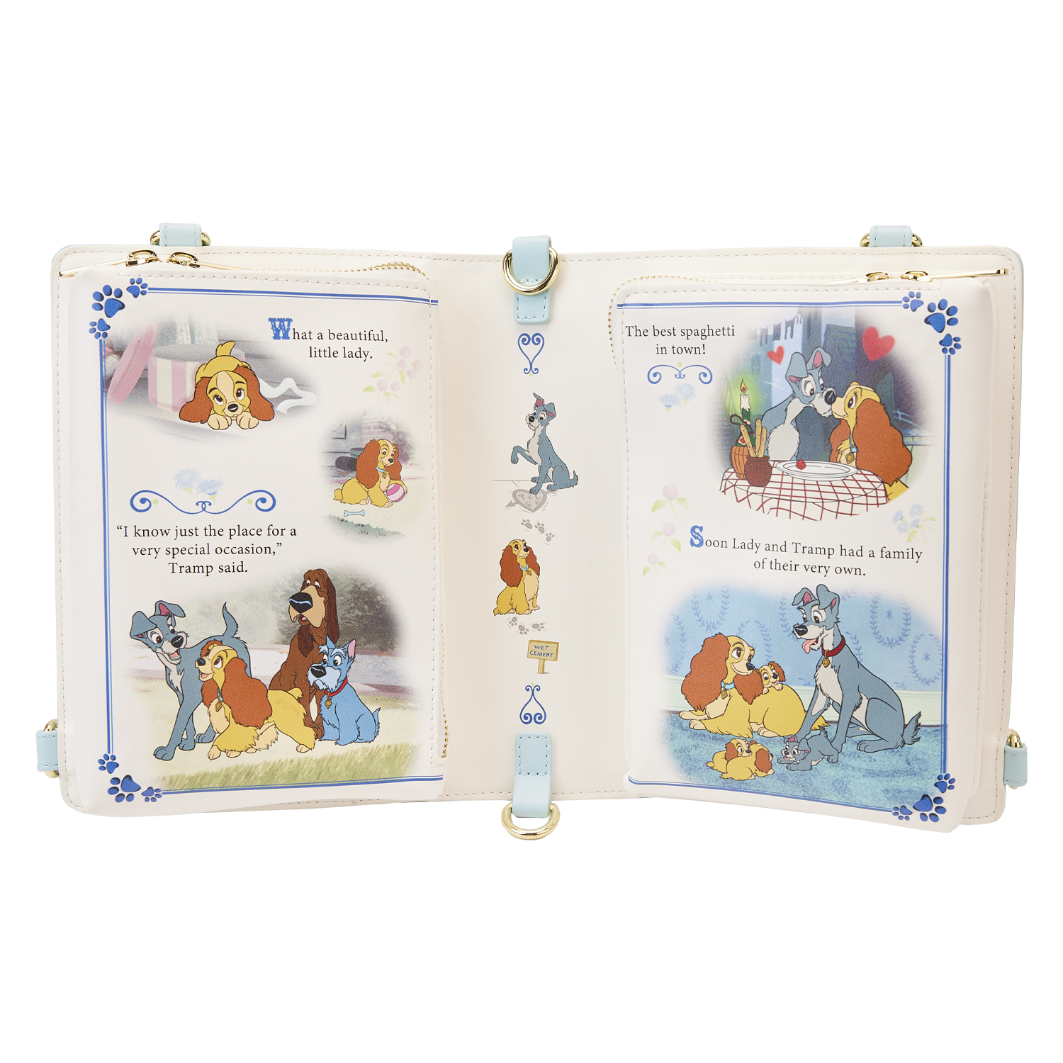 WDTB2738-LFDISNEYLADYANDTHETRAMPCLASSICBOOKCONVERTIBLECROSSBODYBAG0890OPENINSIDE