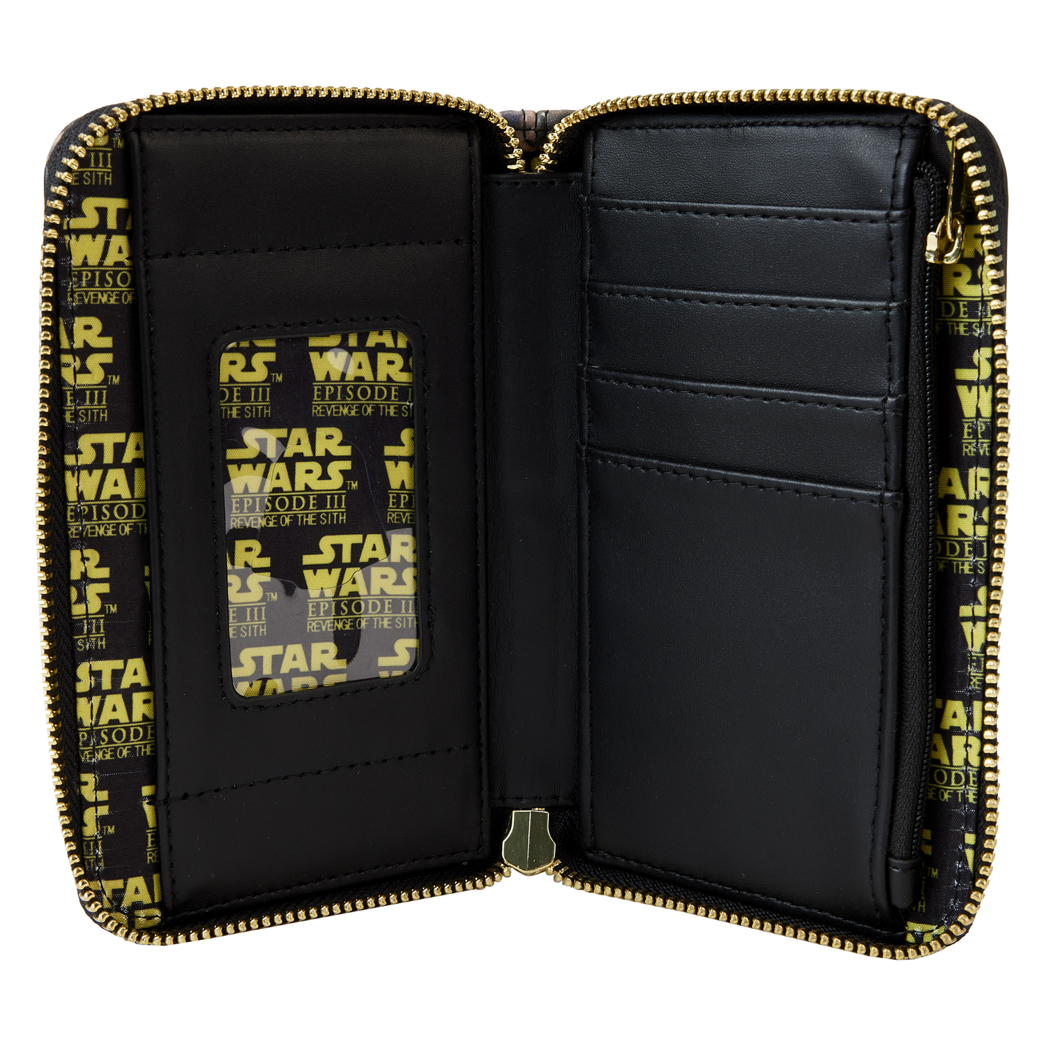 STWA0241-LFSTARWARSEPISODETHREEREVENGEOFTHESITHSCENEZIPAROUNDWALLET1647INSIDE