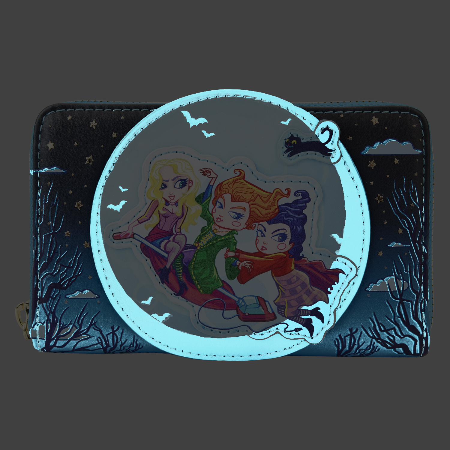 WDWA2648-LFDISNEYHOCUSPOCUSPOSTERZIPAROUNDWALLET2467GLOW